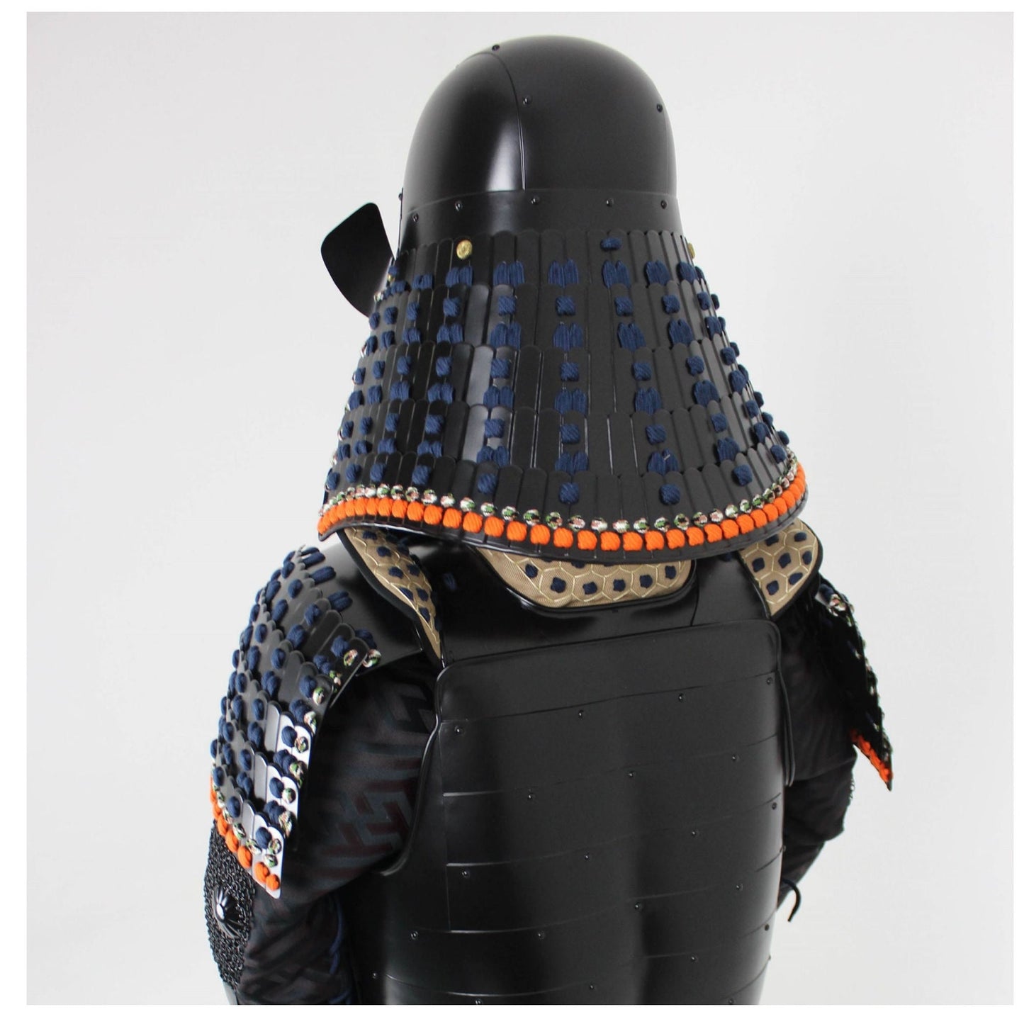 【O-050】Navy Blue Thread Odoshi / Black Matted Rivet Armor / Zunari Helmet