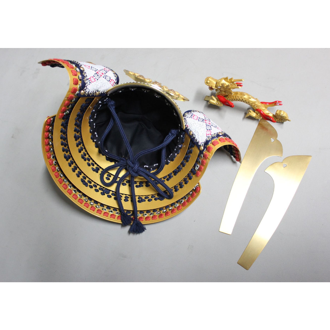 【C-006-K】紺糸威金当世小札 (子供用兜)