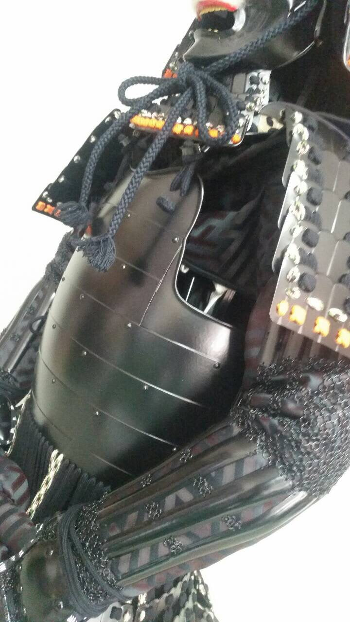 【O-049】黒糸威黒艶消鋲綴二枚胴具足(厳星兜)