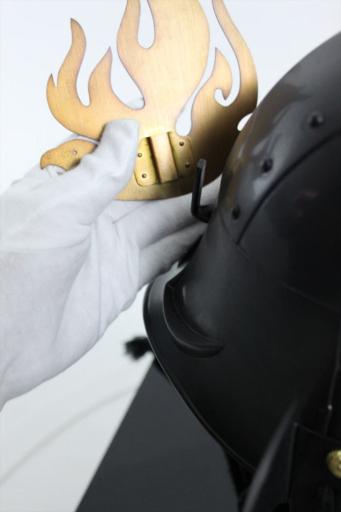 【O-067-K】黒糸威 山道頭札 二枚胴具足(兜のみ)