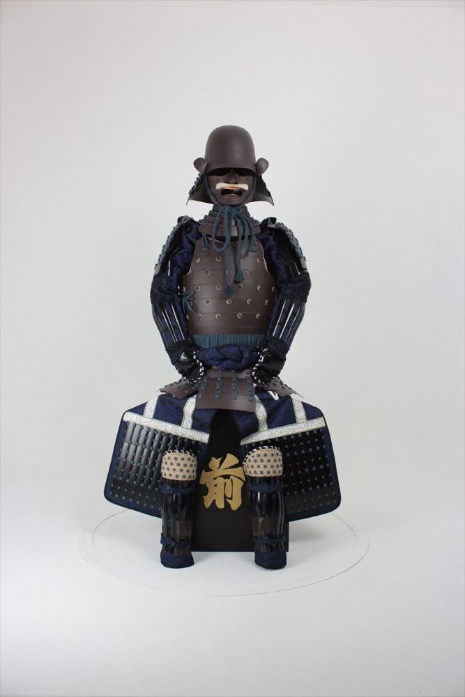 【O-053】Navy Blue Thread Odoshi / Metallic Rust Rivet Armor / Zunari Helmet