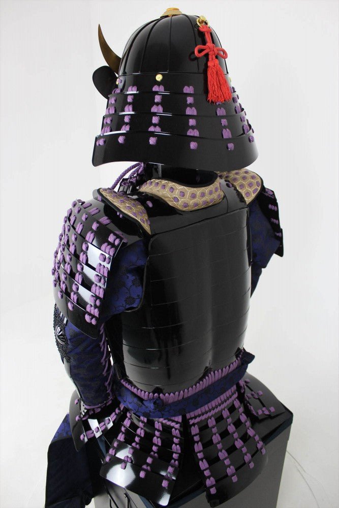 【O-056】紫糸威胸取黒桶側二枚胴具足